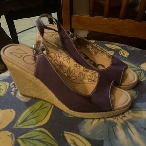 Purple Wedge Sandals